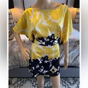 BCBGMaxAzria Yellow and Black Mini Dress